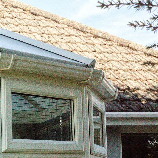 Clean conservatory gutter and window frames after cleaning