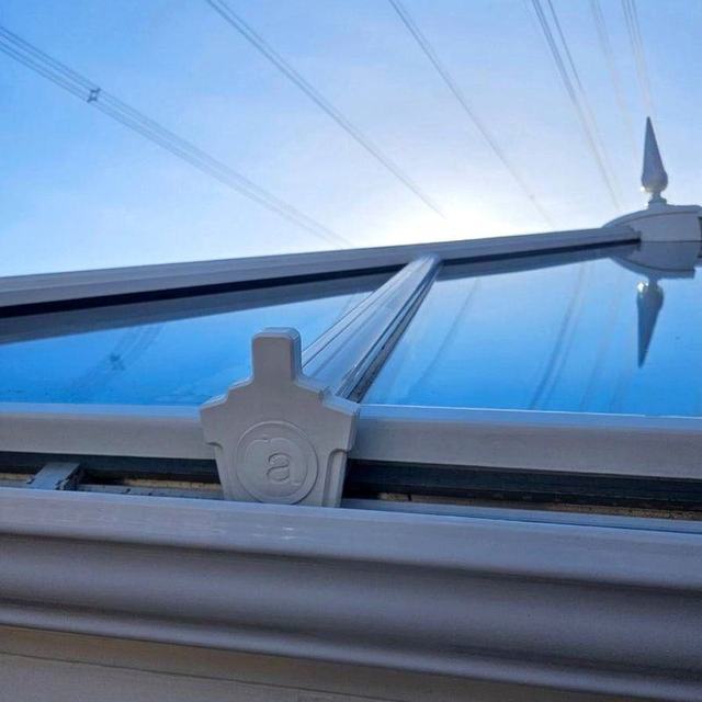 Clean conservatory gutter and roof edge after cleaning